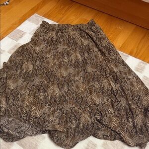 MARBLE Brown Snake Print A-Line Skirt